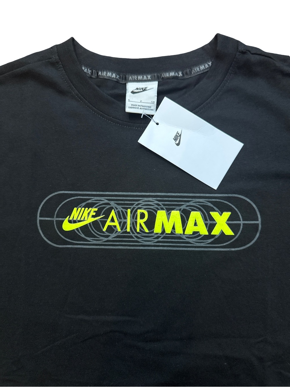 Nike Air Max T-Shirt Men’s Size Small Black & Neon Yellow Graphic Tee NWTS